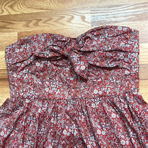 J. Crew Liberty Tie Front Strapless Dress size 12 - Picture 6 of 16